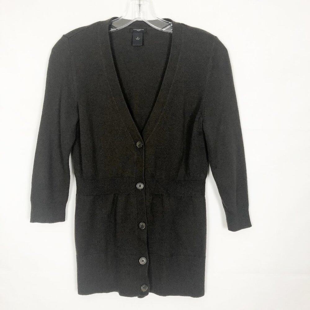 Ann Taylor Cardigan Womens Small Wool Blend Stretch Career Academia Office Siren